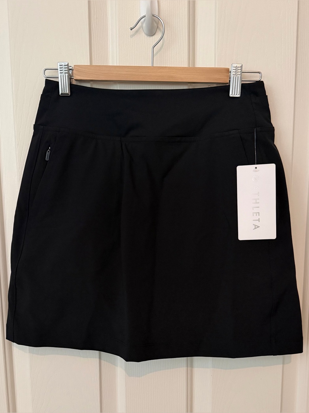 Athleta Black Athletic Skort with Zip Pocket